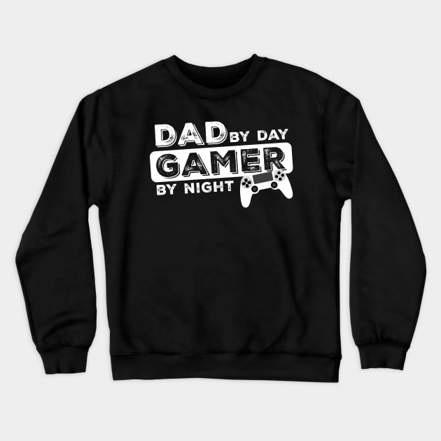 Funny Gamer Dad designs Crewneck Sweatshirt by Pummli